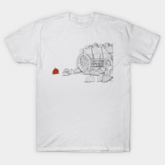 Pumpkin Patch Wagon T-Shirt by H. R. Sinclair